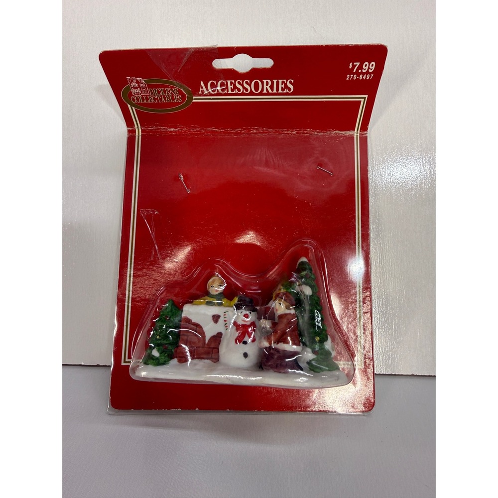Vintage 1995 Dickens Collectables Snowman & Children Village Accessory 270-6497